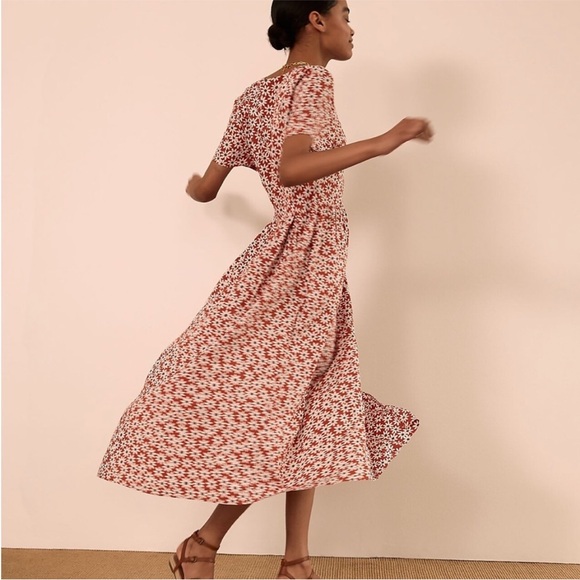 Madewell Dresses & Skirts - Madewell Rust Red/White Floral Women's Midi Dress. Size Small.